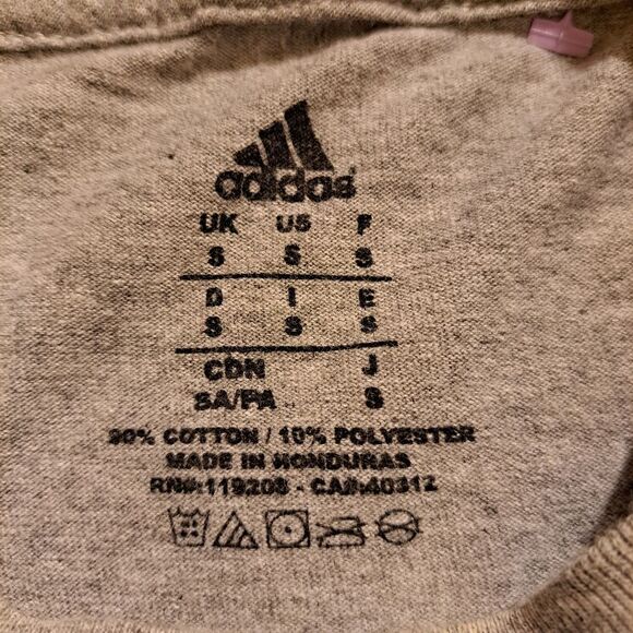 Adidas Grey Classic Short Sleeve Minimalist Tee Sz S - Picture 6 of 8